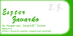 eszter zavarko business card